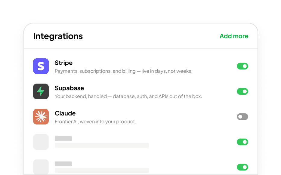 Integrations panel connecting your base to other tools