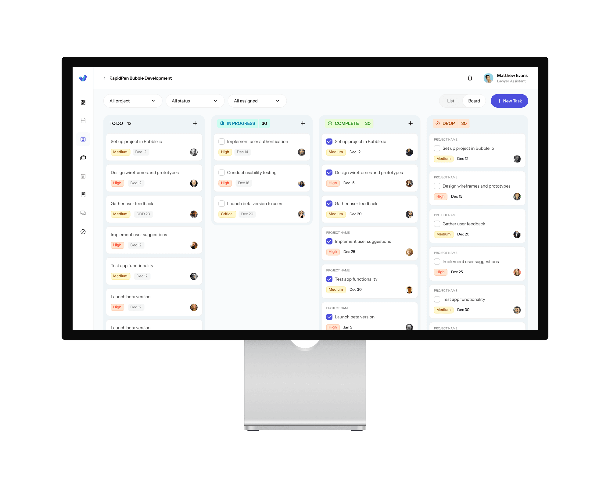 Taskflow - Project Dashboard